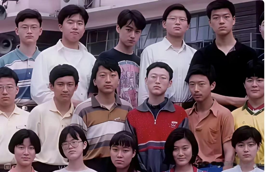 这张胡歌和同学们的聚会照颜值太出众了！他虽然站在最后一排，衣服也是普普通通的