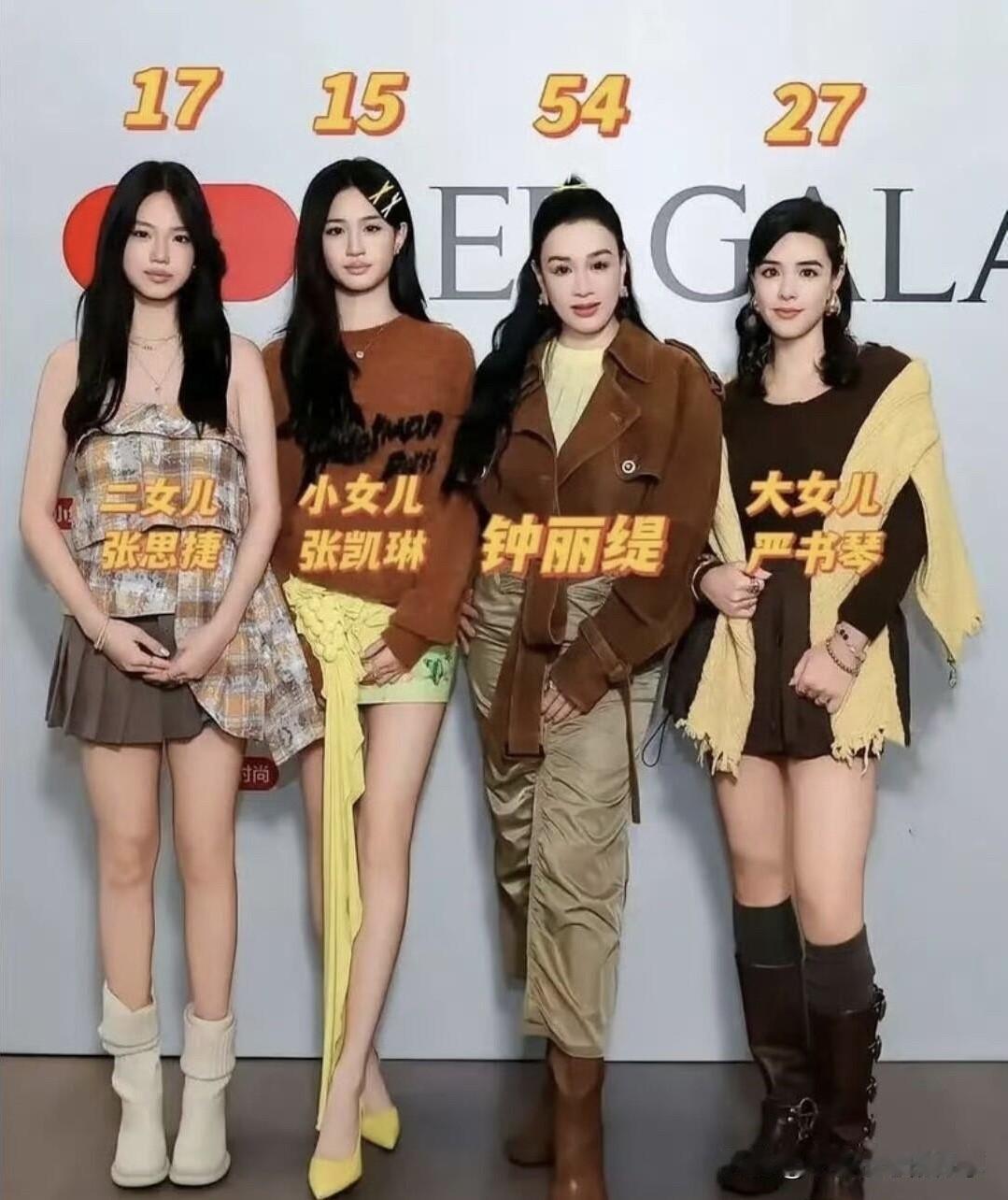 原来钟丽缇的女儿们跟她一样都是小脸，这种脸型比较上镜，小女儿张凯琳长的好看，看她