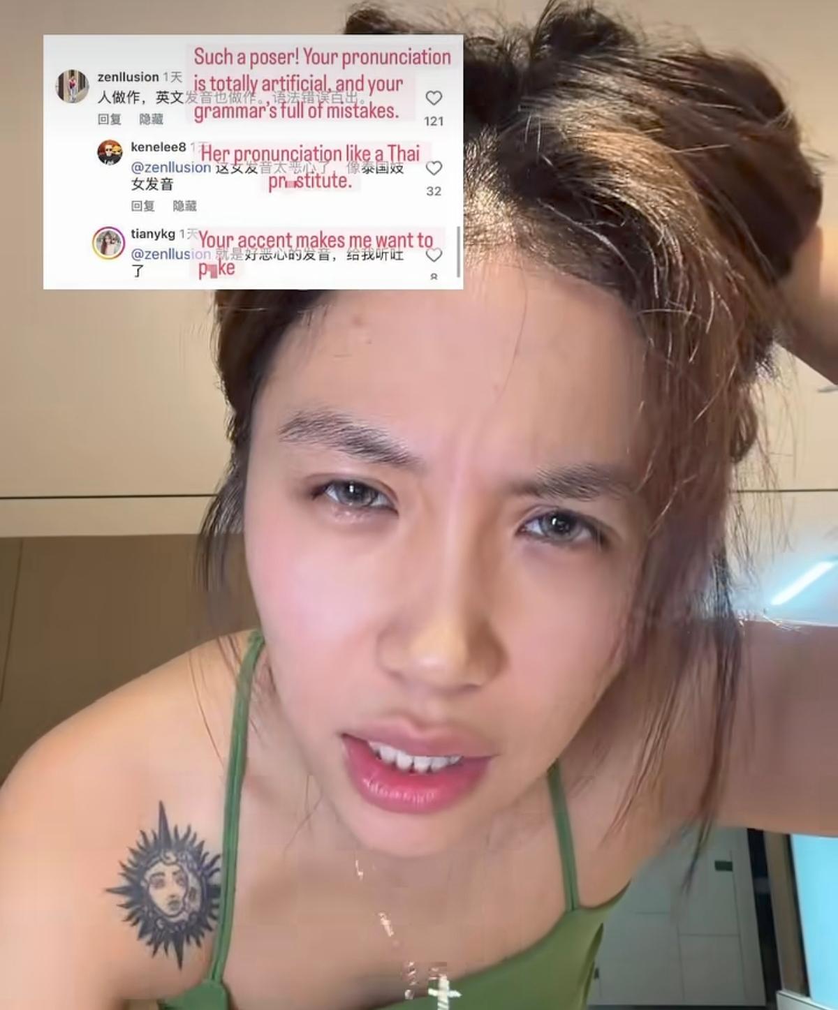 麻辣烫女孩再次突破底线，去告洋状了。麻辣烫女孩在外网再发两条视频，对国内网友