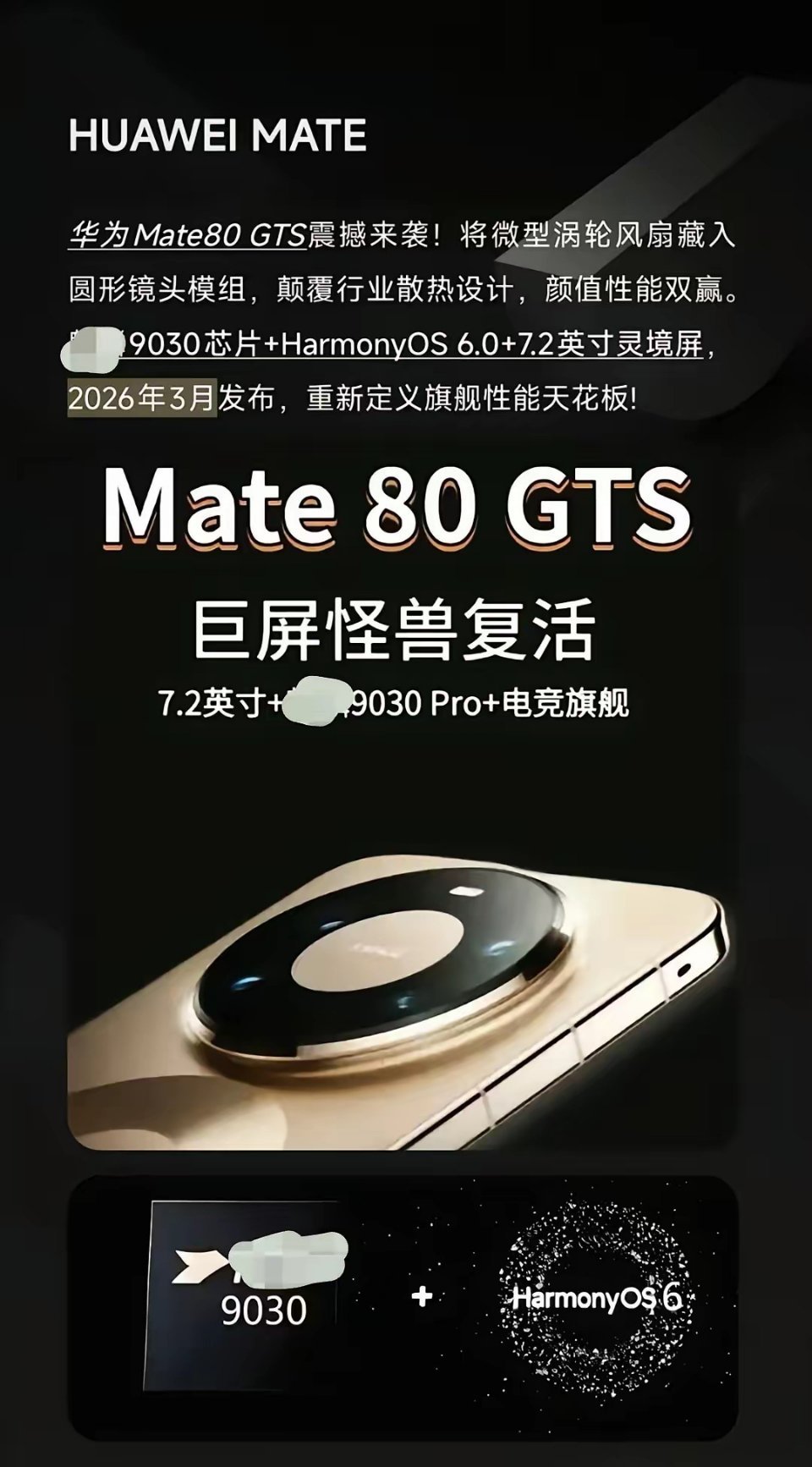 你要的直板大屏手机，看来真的不远了…有网友爆料，华子M80GTS很快就要上市。