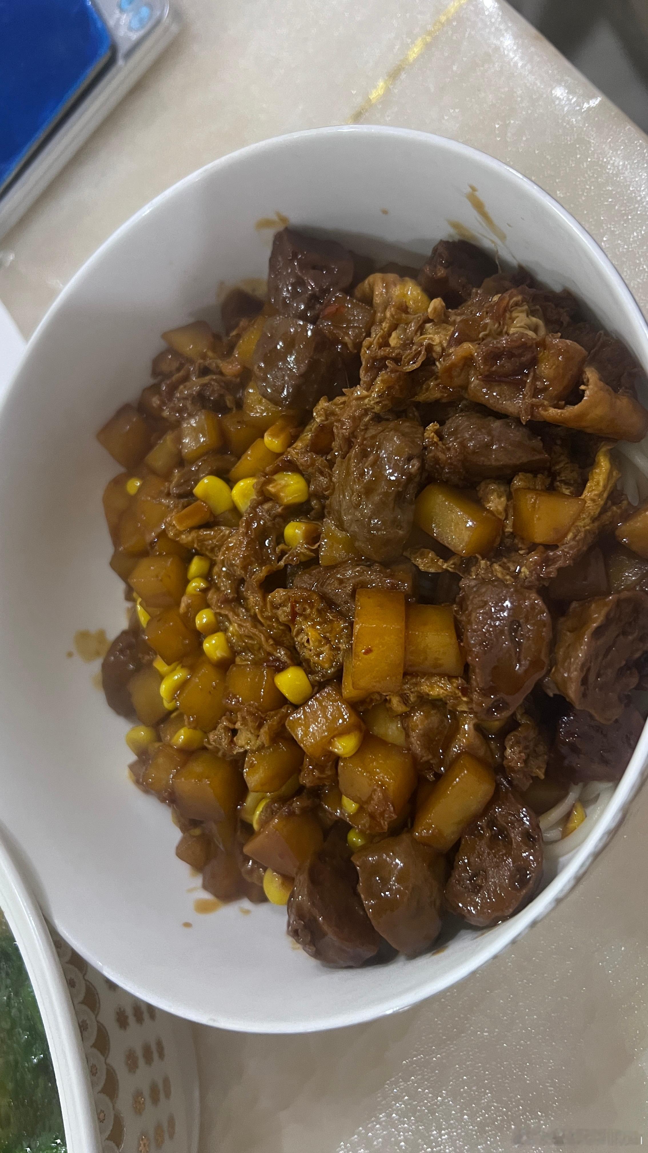 自己做的打卤面，评价一下美食