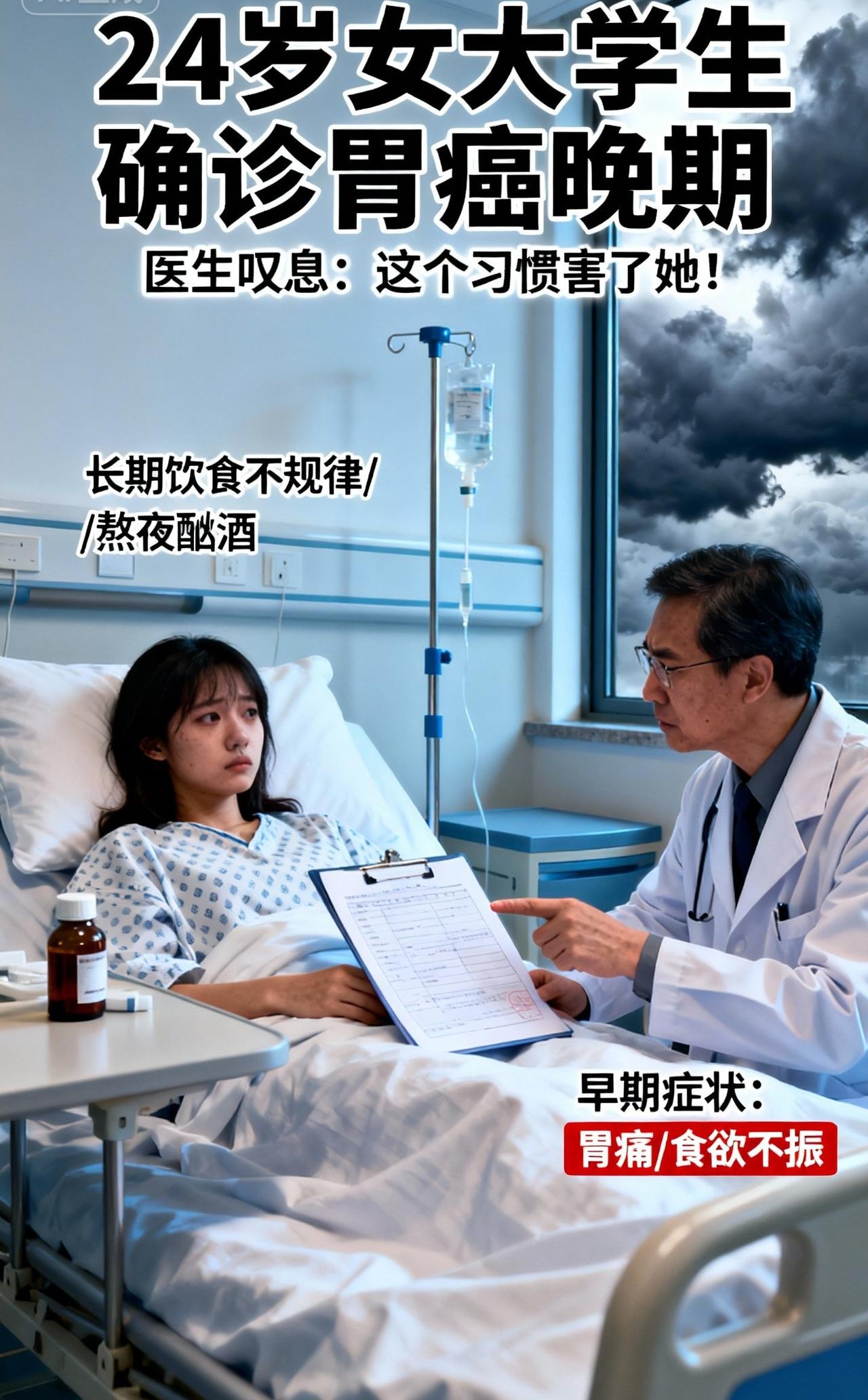 24岁女大学生确诊胃癌晚期，医生叹息：这个习惯害了她！近日，河南郑州一名24
