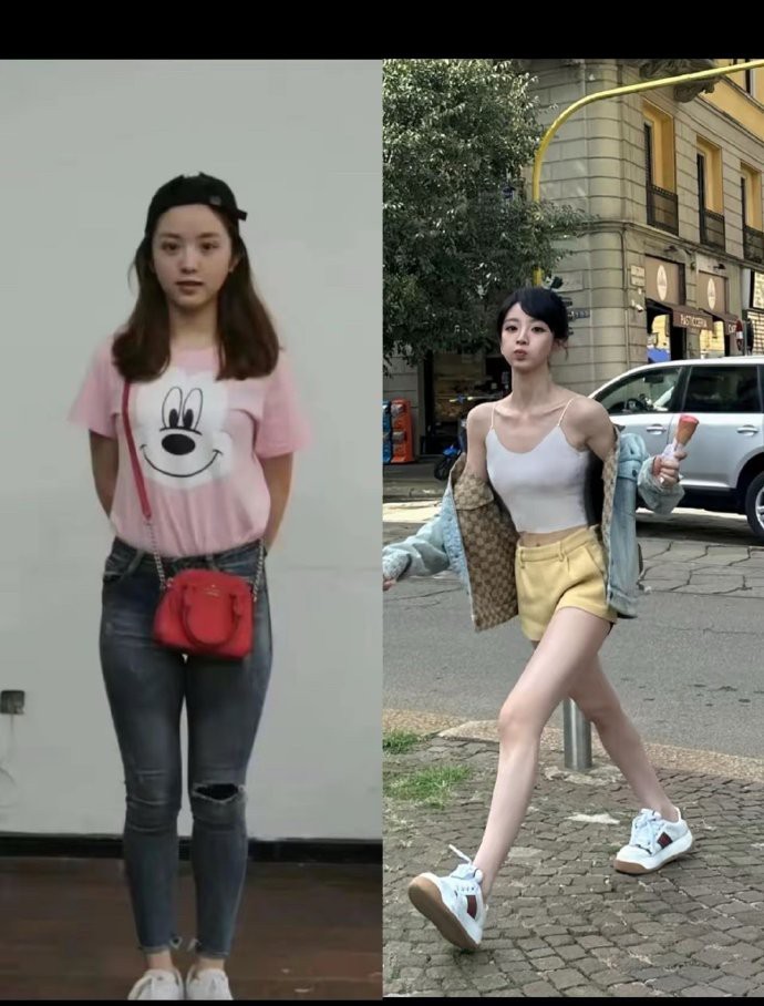 别的不说。。当明星这个身材变化就得吃多少苦