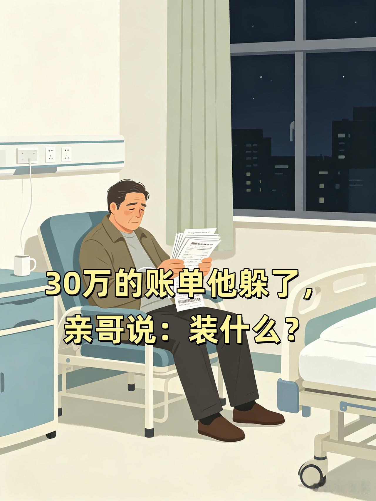 老爸住院需要30万，我亲哥一毛不拔还说我“上赶着当孝子”。我直接把账单发到家