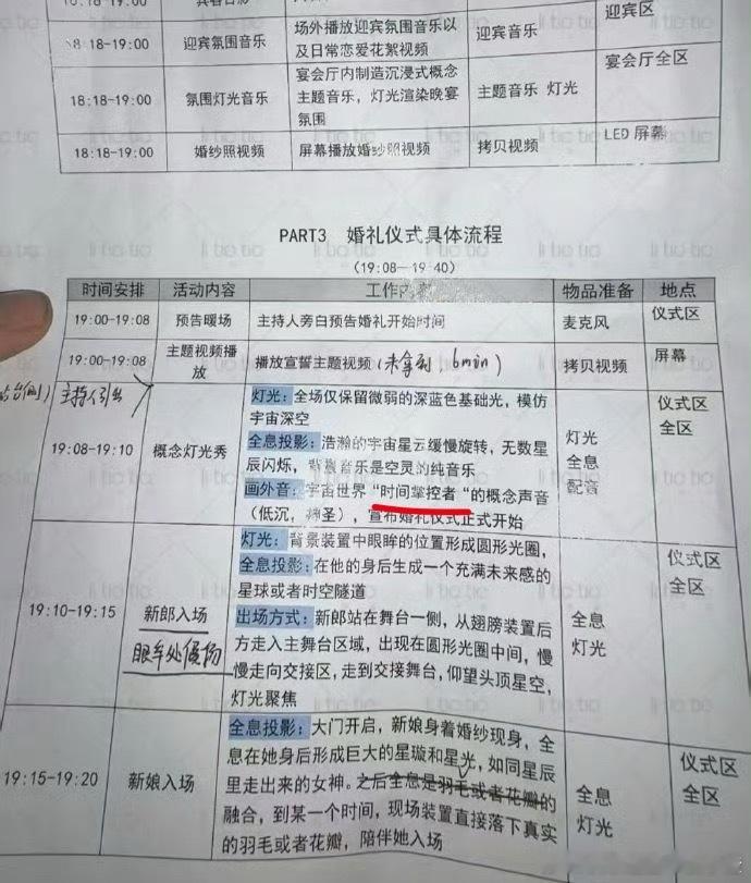 网传黄子韬、徐艺洋的婚礼流程exo的时间掌控者概念还在啊啊啊啊啊​​​