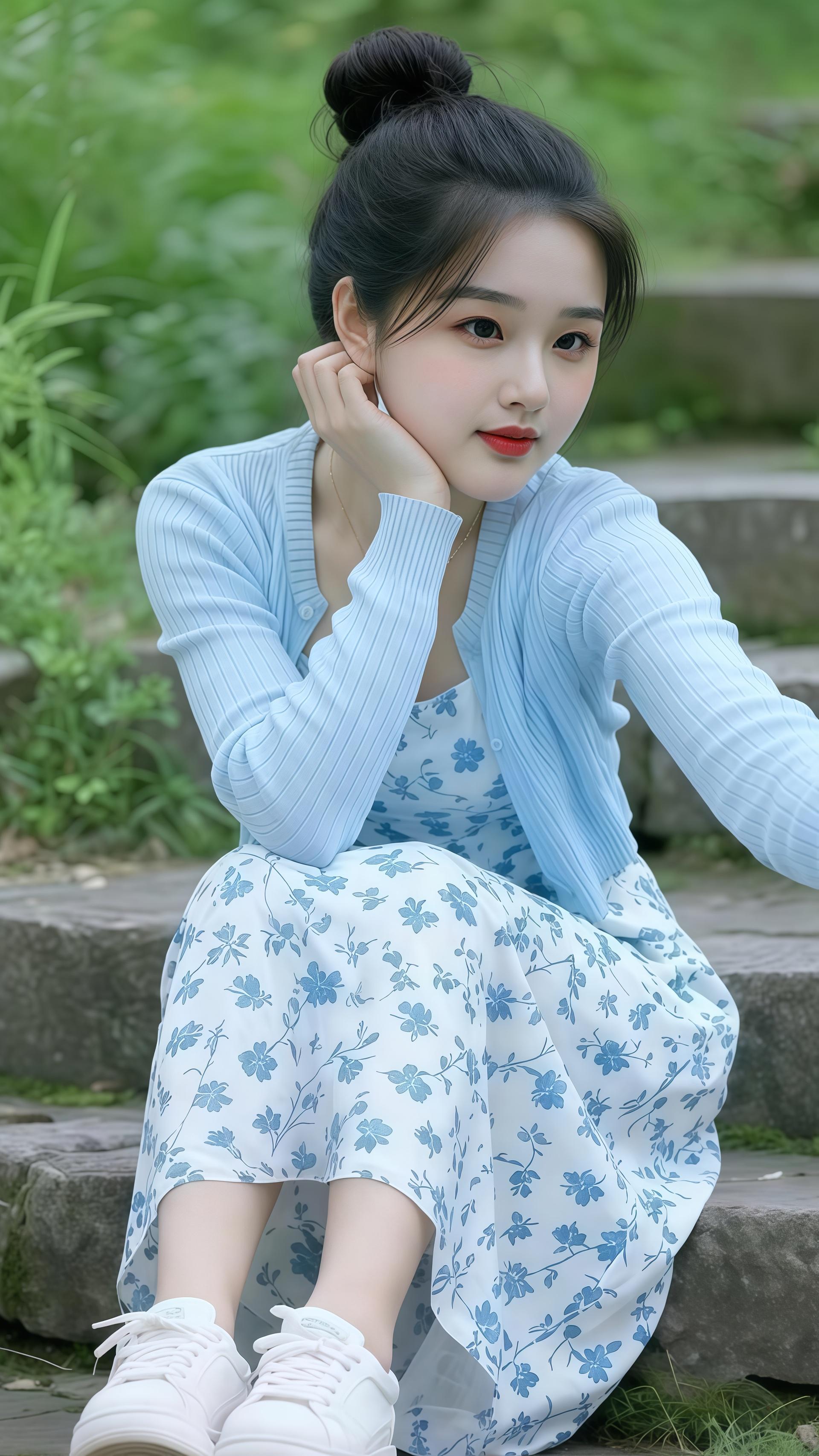 甜美穿搭 出游穿搭 街拍小姐姐穿搭 我要上热们 自然风景区