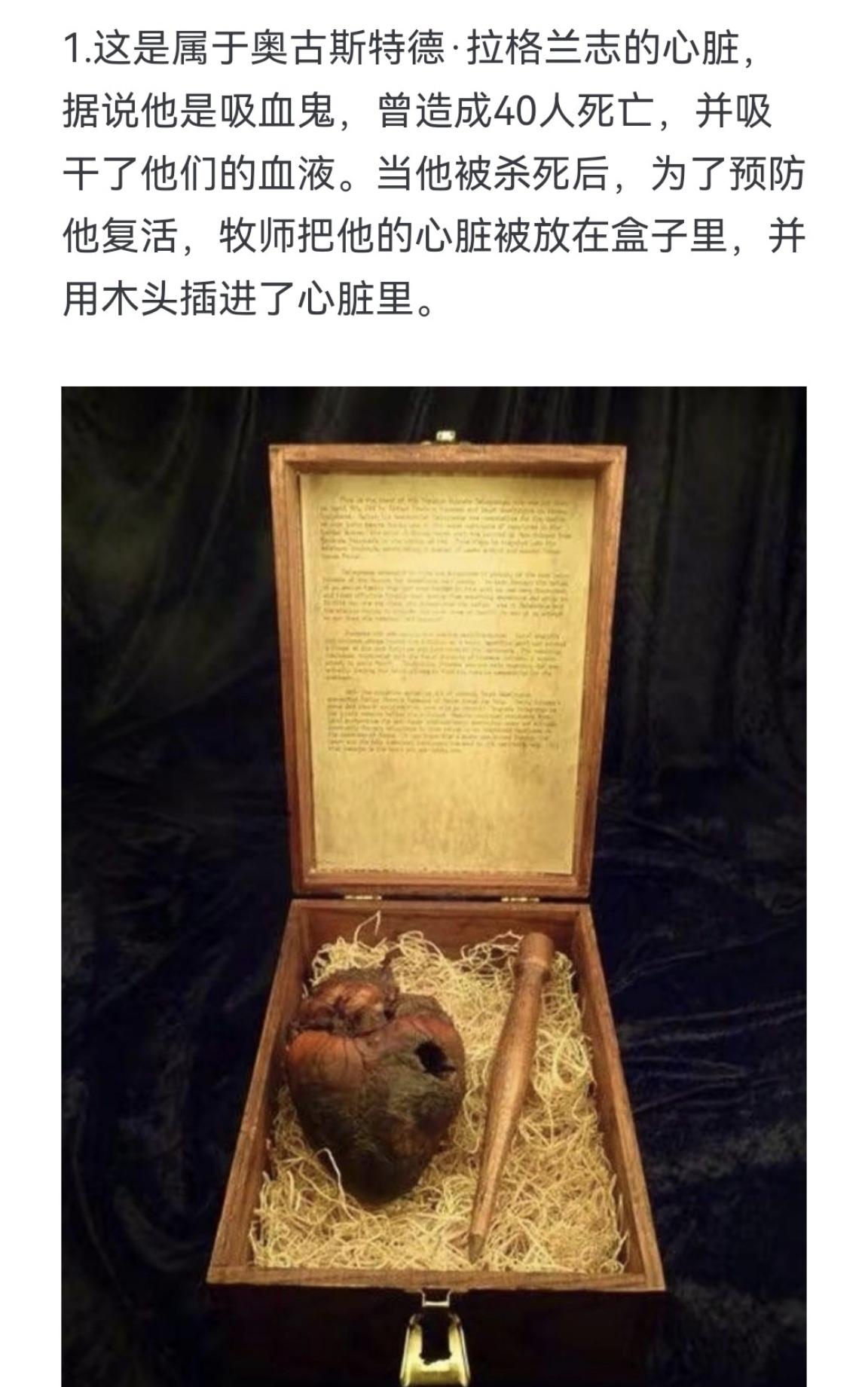 这是属于奥古斯特德．拉格兰志的心脏，据说他是吸血诡，曾造成40人s亡...