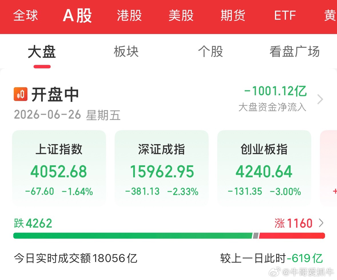 请问这是什么意思？谁在砸？一个小时大盘就绿1.6了