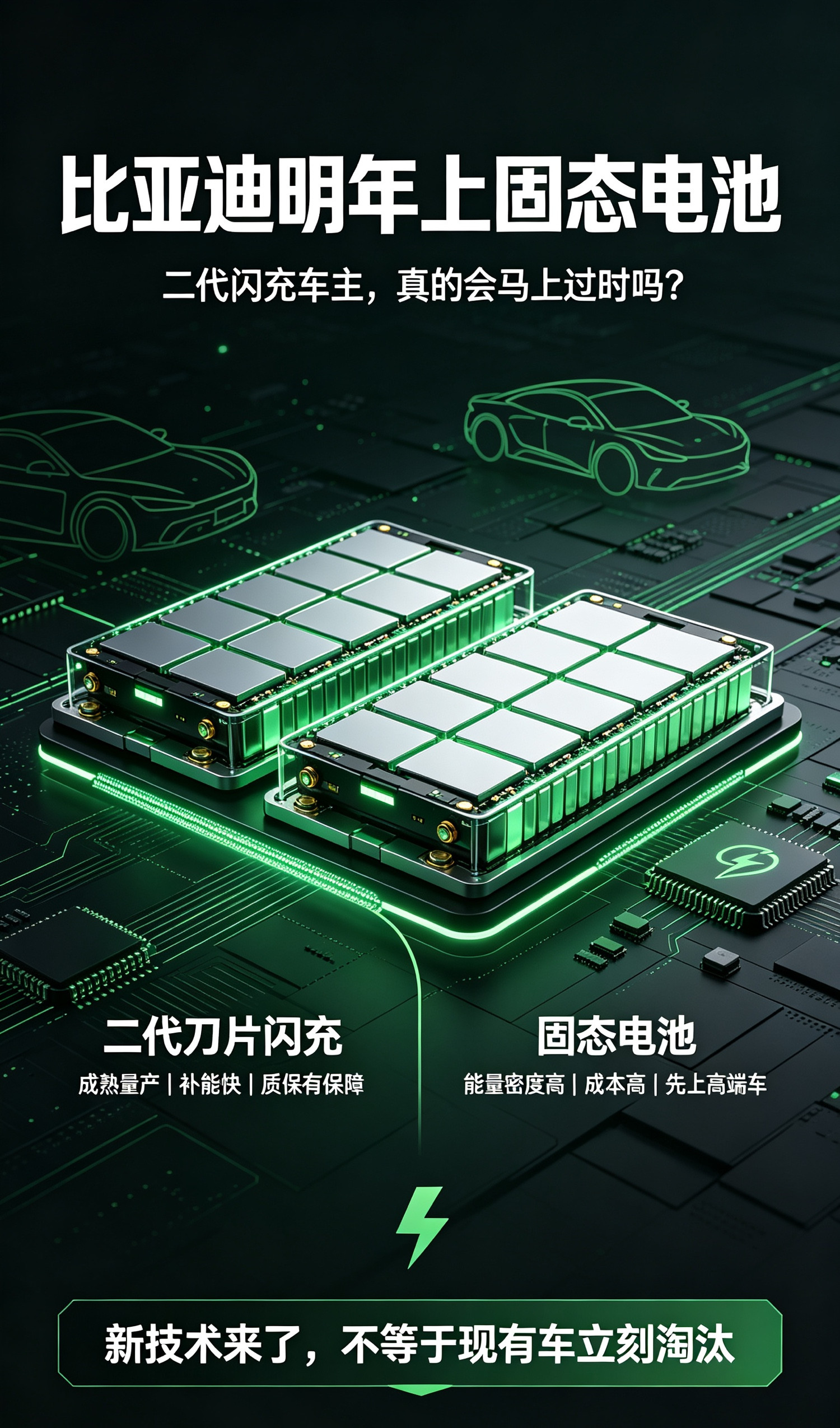 比亚迪明年量产固态电池！刚买二代闪充的新车，真的会过时贬值吗？最近整个新能源车圈都炸锅了：比亚迪确认