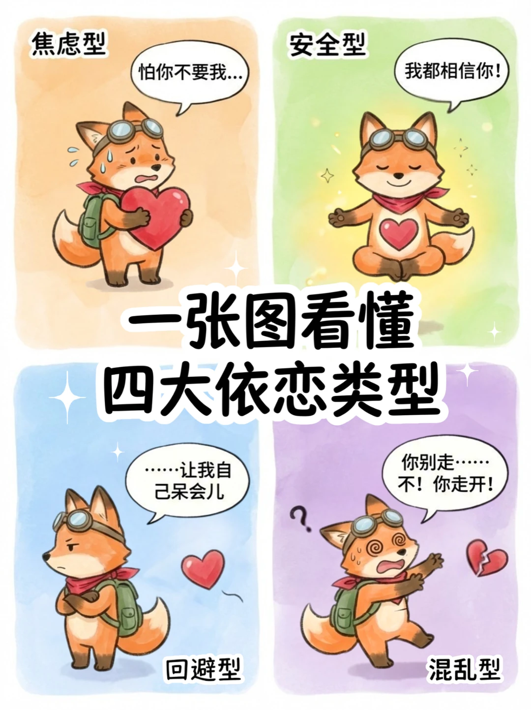 一张图看懂你是什么依恋类型！