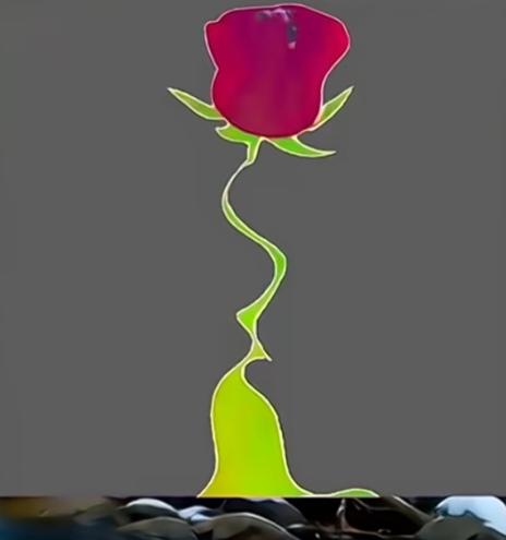 〔欣赏图片〕图中画面真有趣；一枝玫瑰🌹盛开；能看出花中接吻；你是最棒的