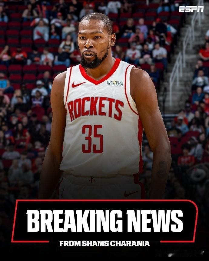 NBA：重磅！杜兰特被交易到火箭！！北京时间6月23日凌晨，据知名记者Sham