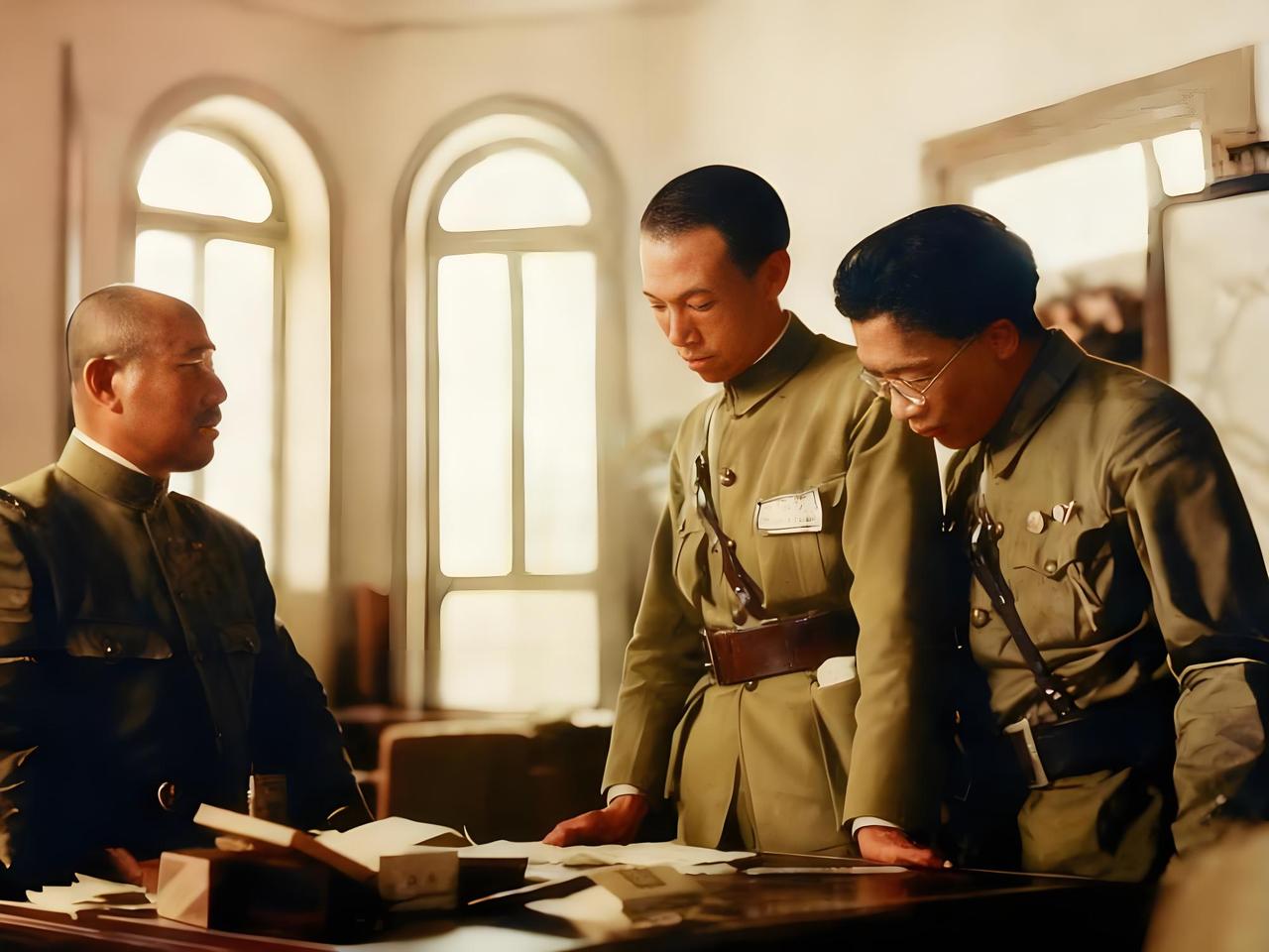 1928年5月3日，济南，日军第六师团长福田彦助端坐在桌前，军装笔挺却难掩倨傲，