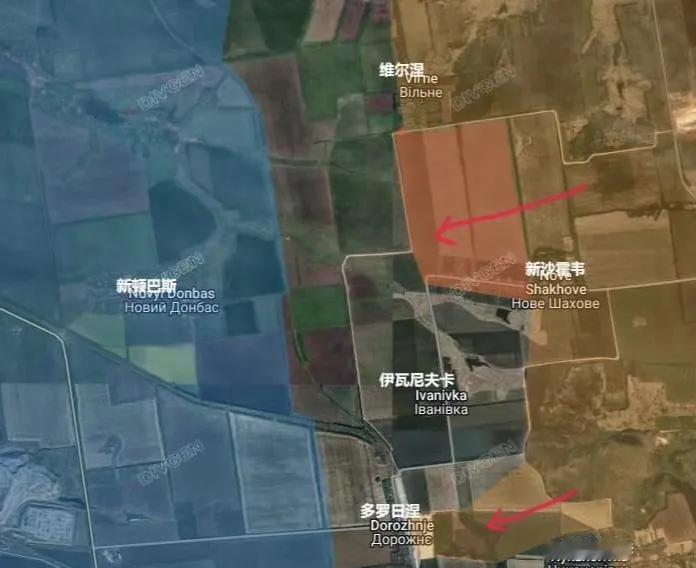 红军城以北，俄军在此前一天占领多罗日内（多罗日涅）之后，又重新占领了新沙霍沃（新