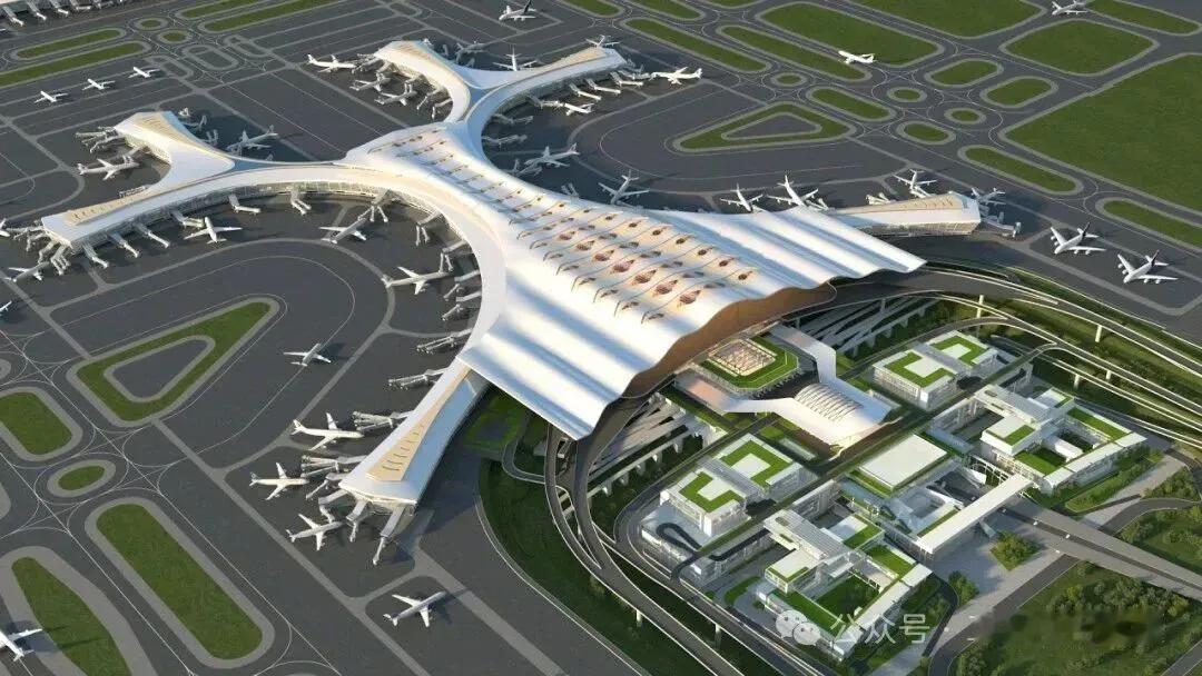 看着昆明长水国际机场改扩建项目的T2航站楼建成后的效果图，好激动，真的是中国基建