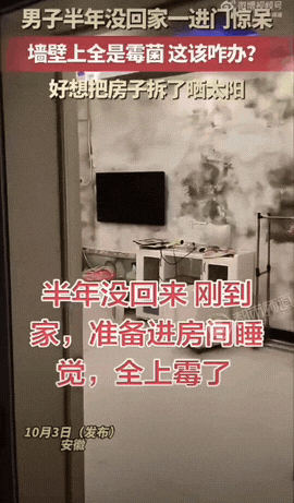 安徽，男子因为事务外出，整整半年没有回过自己的家。在他的印象里，房子只是空置一段