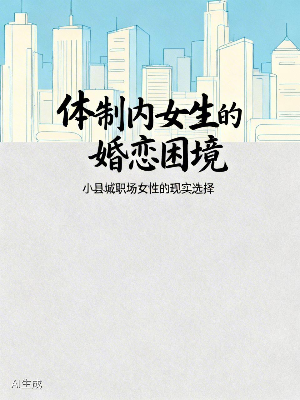 我有一个表姐，在小县城的体制内上班。这些年我算是看明白了，在小地方，体制内的姑