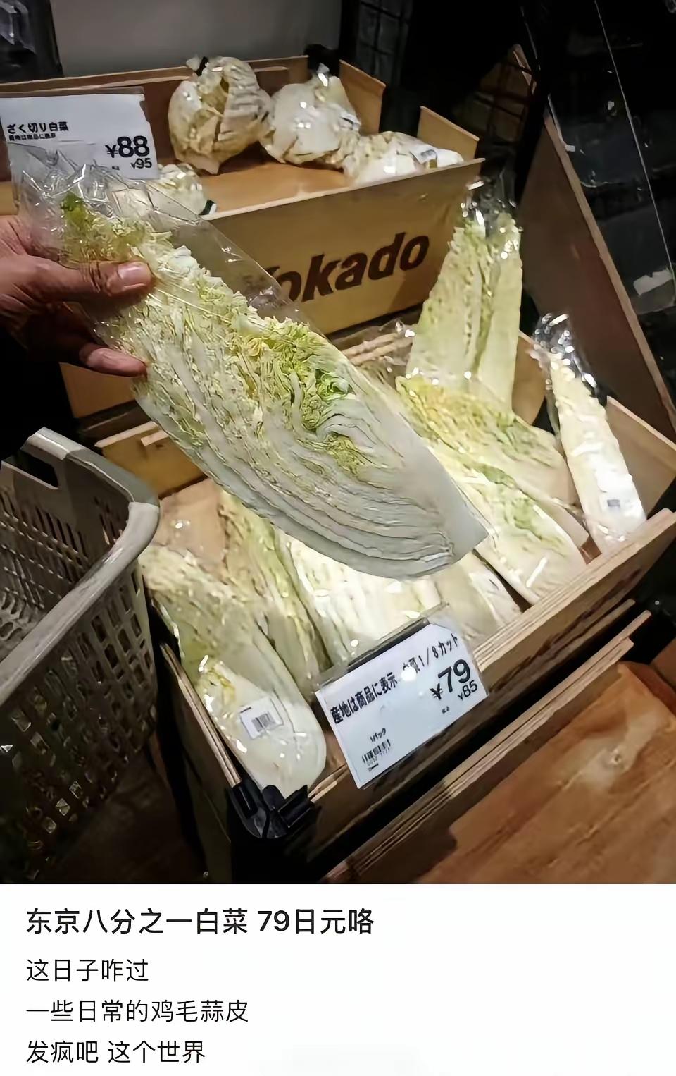 日本人这刀法，简直是把日子切得稀碎！东京超市里，一颗大白菜被切成八份，每份