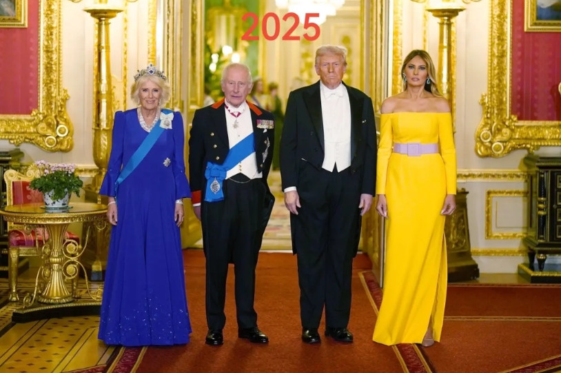 时隔六年，第一夫人不老容颜。英国国王查尔斯和王后卡米拉，在温莎城堡会见了第二次以