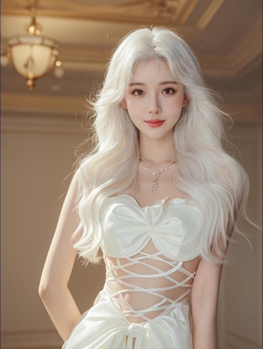 AI白裙纯欲美人 原来ai写真可以这么美 人生总得有一套ai写真吧 谁...