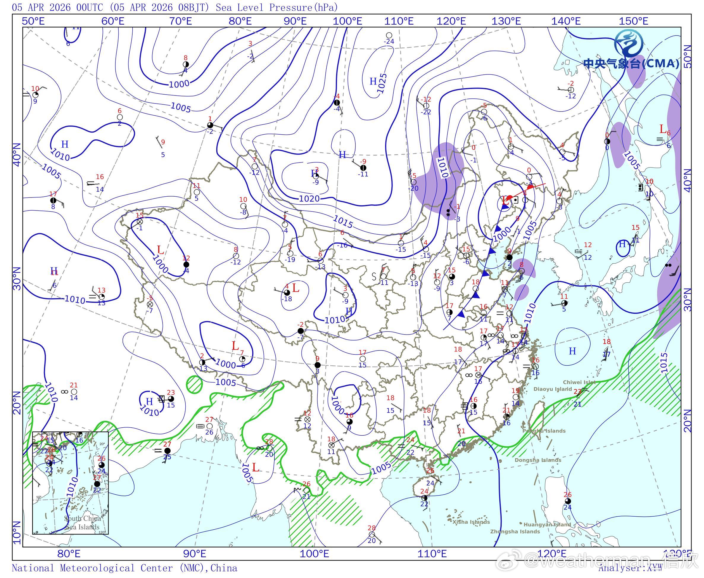 【东北降雪】从今天卫星云图和天气形势场看，东北又有气旋生成。导致今明东北出现雨雪