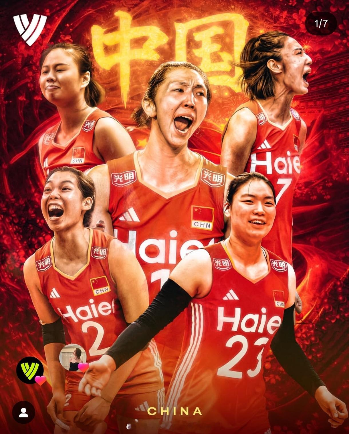 国际排联率先宣传了中国女排国家队，尤其提到了去年才16岁的二传张籽萱中国女排20