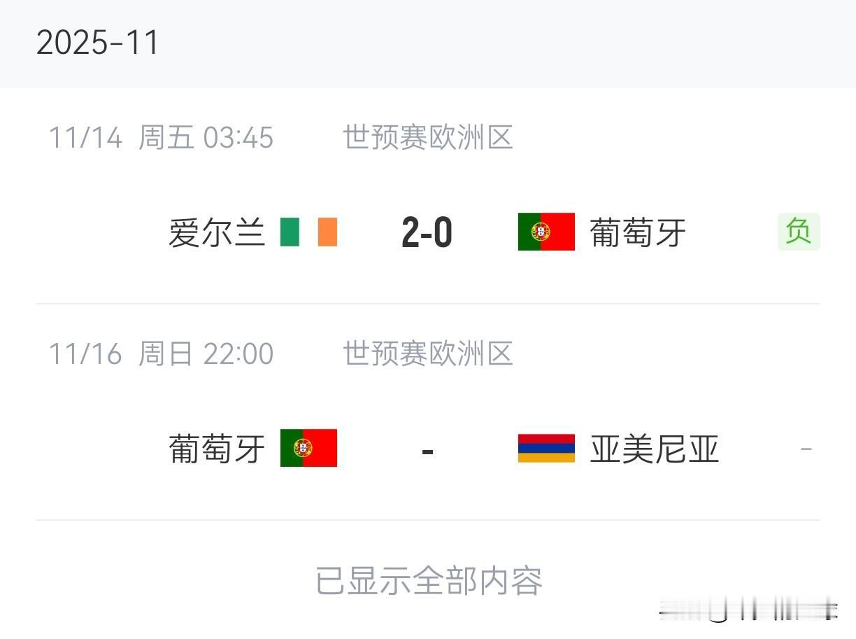 C罗肘击爱尔兰球员被直红下场。其实这场比赛导致葡萄牙没办法直接出线是小问题，关键