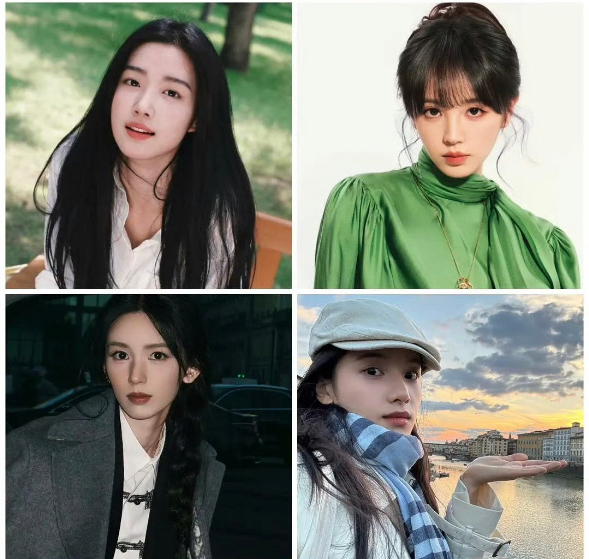 网友评选内娱95花四大美女卢昱晓、田曦薇、周也、张婧仪认可吗？