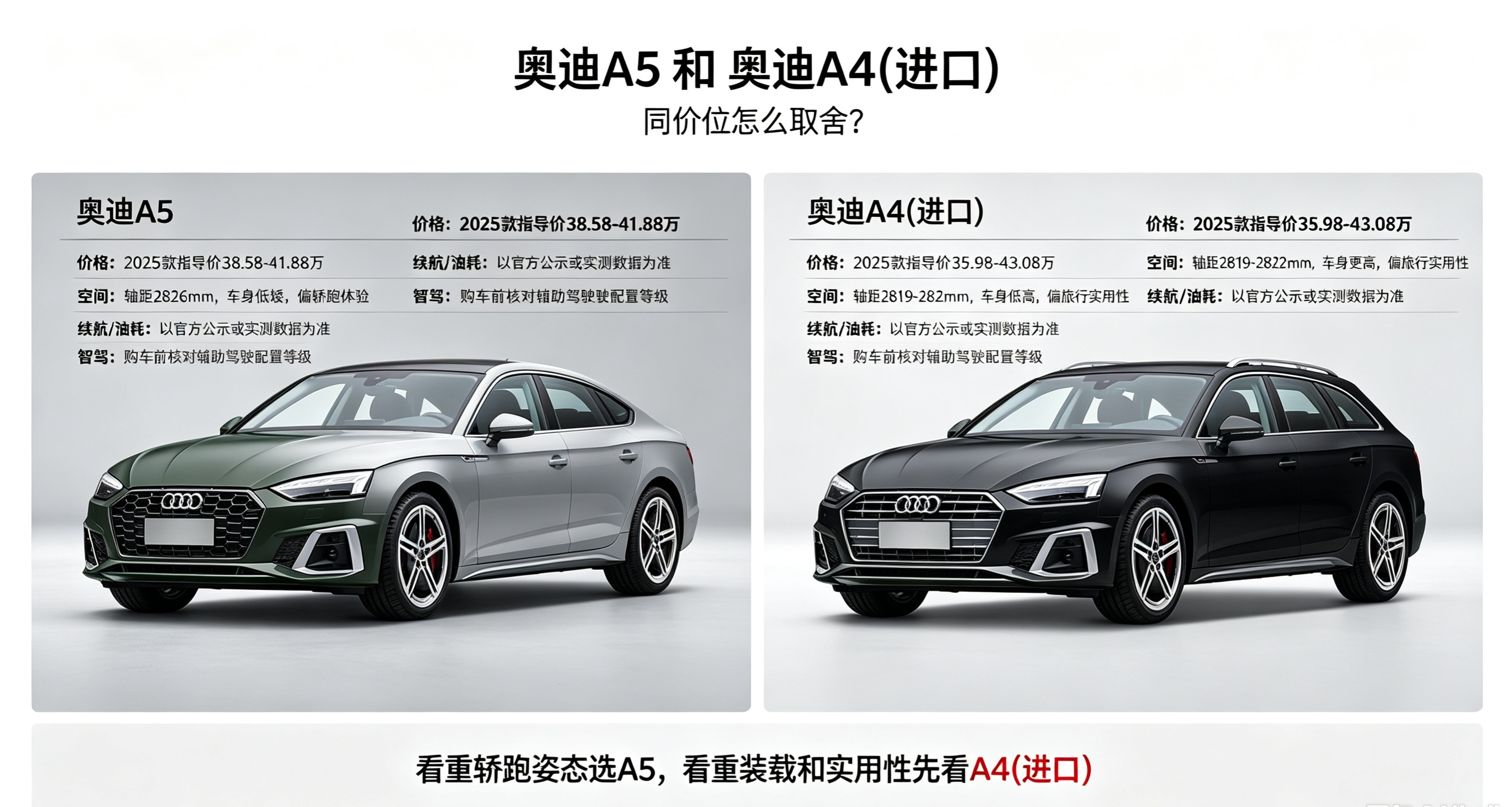 奥迪A5和A4进口同价位怎么选