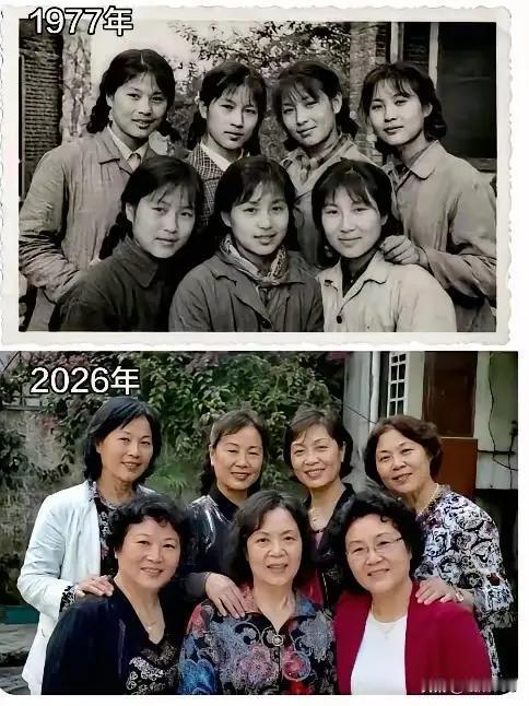两张照片一对比确实很震撼！年轻时纯真靓丽，原汁原味，让人看着赏心悦目！步入老