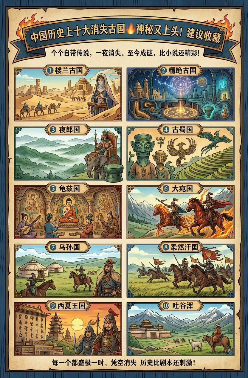 中国历史上十大消失古国。