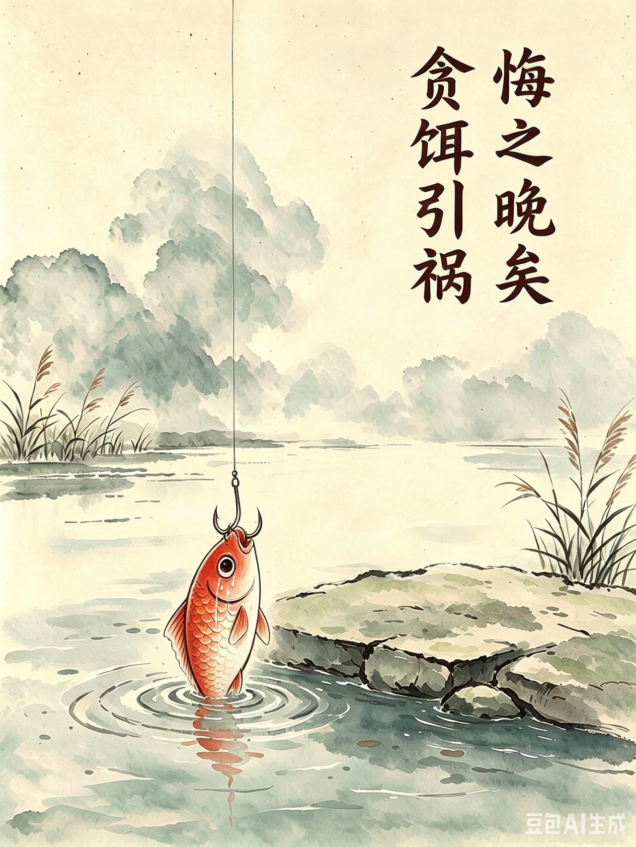 小故事鱼精话说张老三，水库去钓鱼，一条鲤鱼苗，被钓上来哭：
