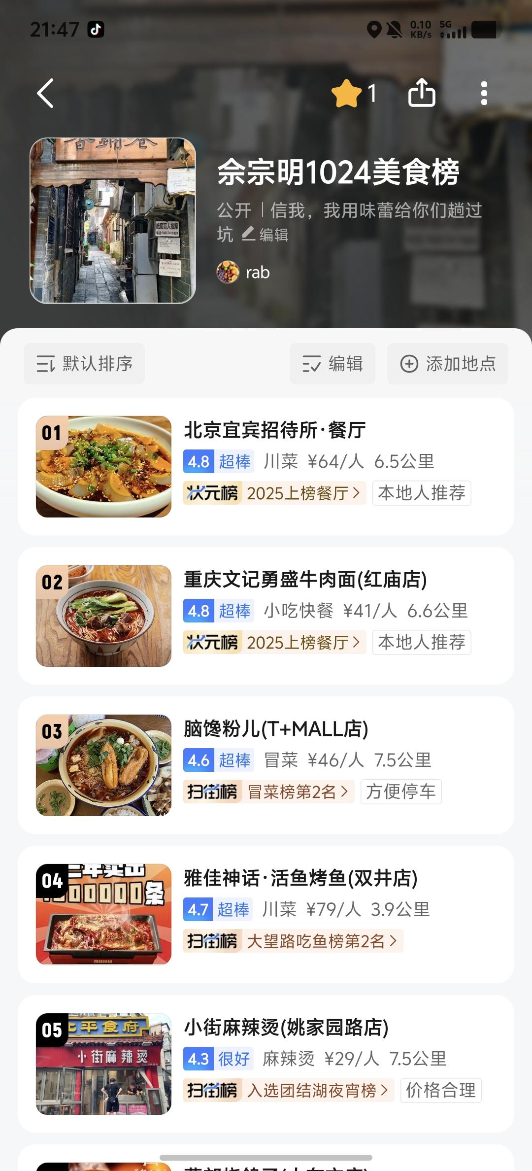 出门在外，身份可以是自己给的，榜单可以是自己做的。我刚就做了个榜单——“佘宗