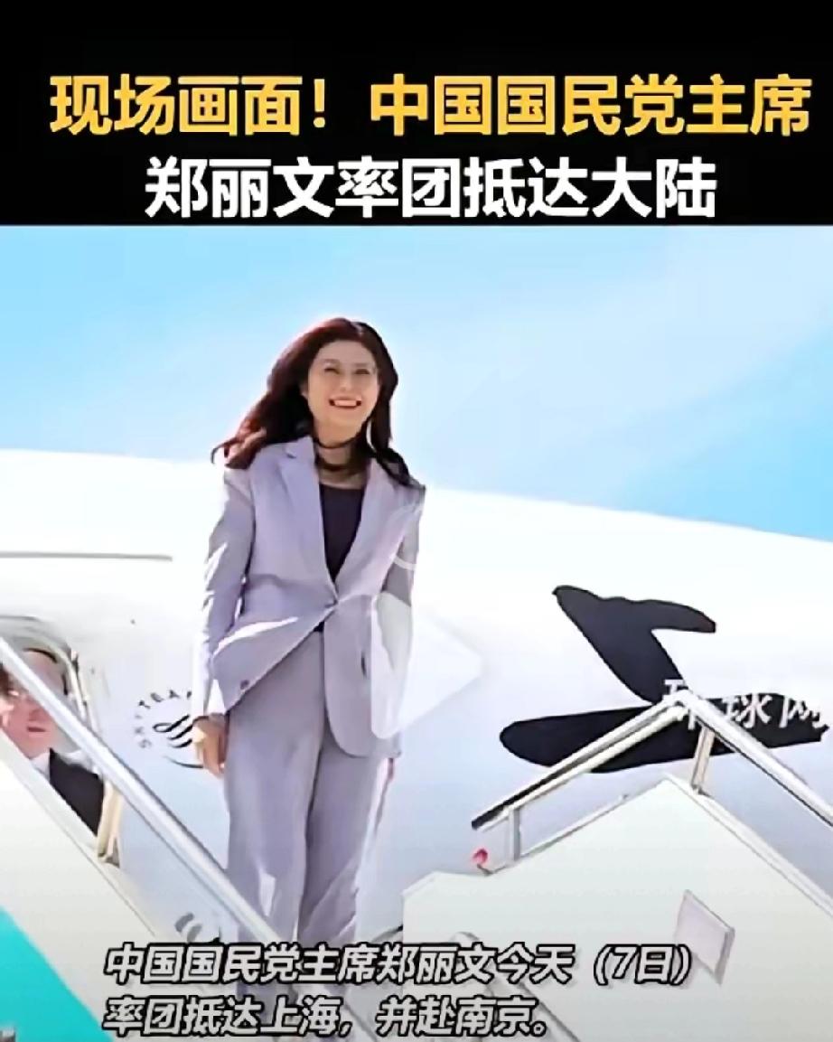 郑丽文下飞机那会儿，大家的目光没落在她带了多少随从，全被胸前那颗不起眼的布扣子勾