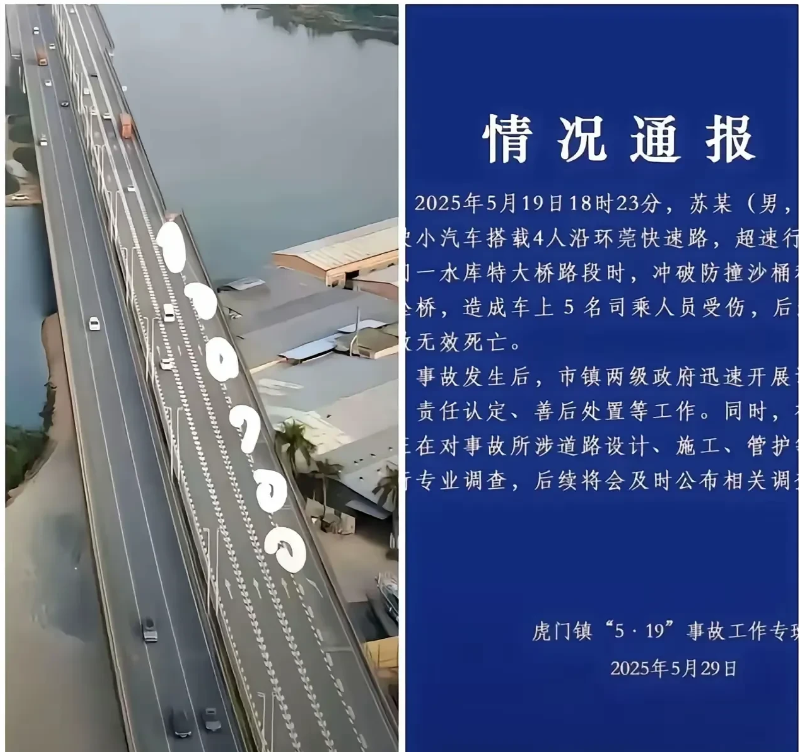 广东虎门一轿车冲出高架桥，车上5人全部遇难！这件事的责任网友们众说纷纭，有说高架
