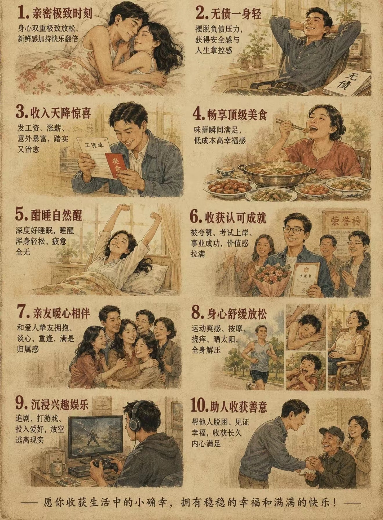 人生十大爽事，愿你此生都有。