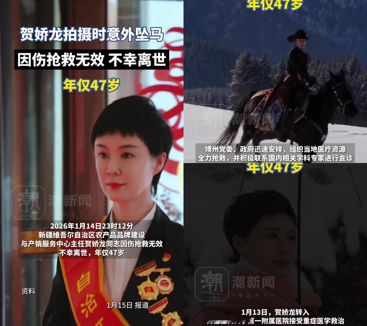 贺娇龙走了，47岁，倒在农产品宣传的拍摄现场。很多人记得2020年那个穿