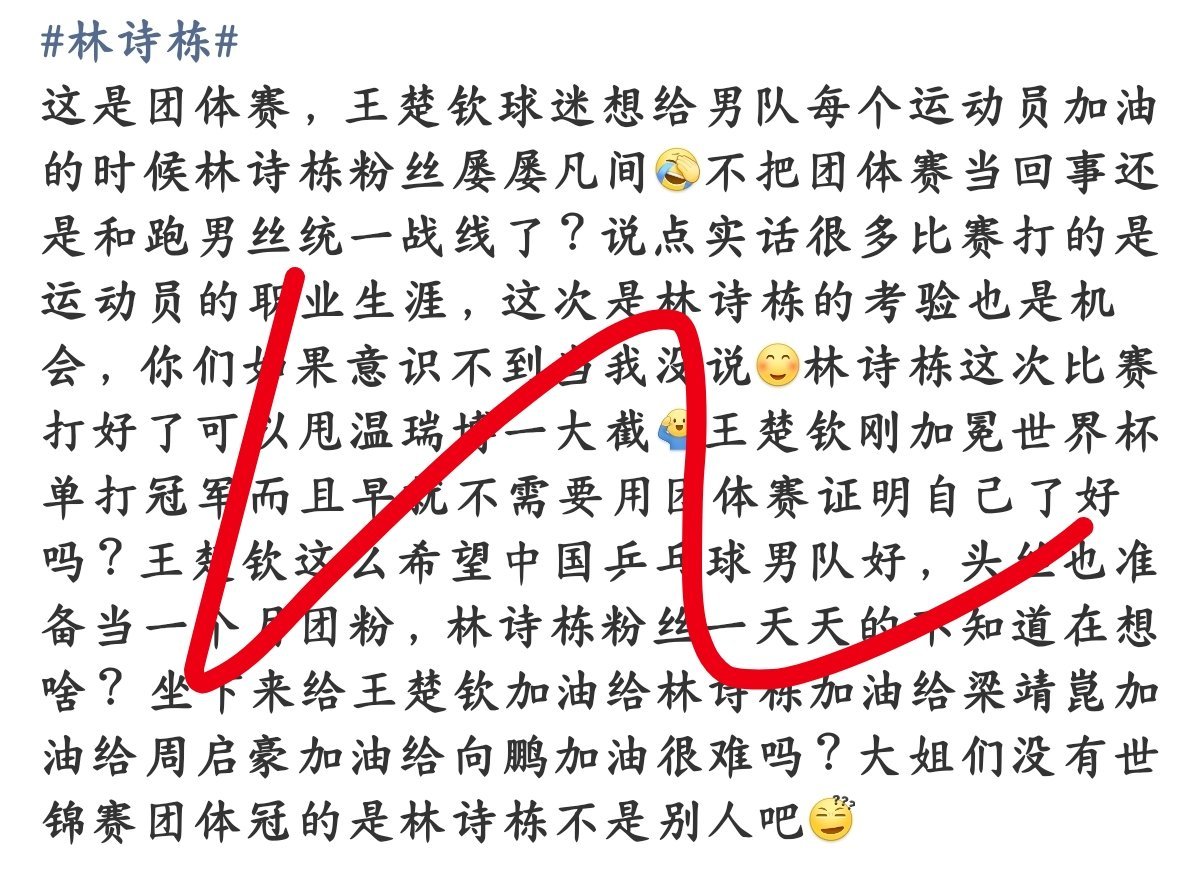 林诗栋王楚钦鼓舞男队士气相信男队，王楚钦球迷为男队加油积德，偏偏有人挑拨男队团结
