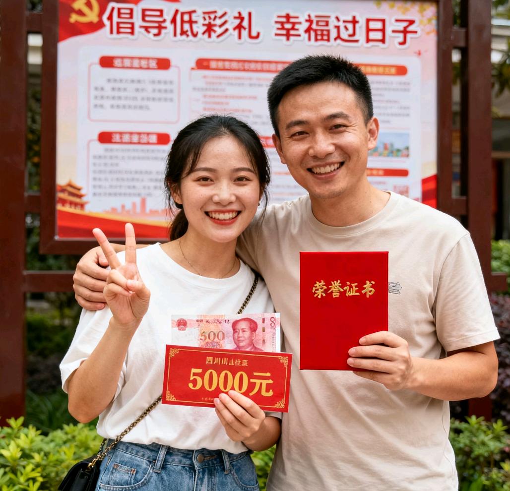 零彩礼结婚还拿了5000块奖励，四川闺蜜骂我“脑壳打铁”？我跟老公裸婚没要