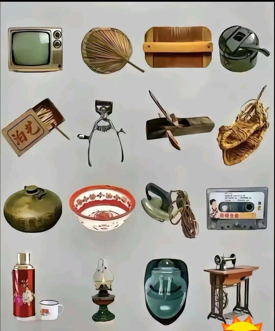 过去年代的老物件，你们认识几样？不妨说来听听。网上看见这个图片，挺有意思的。