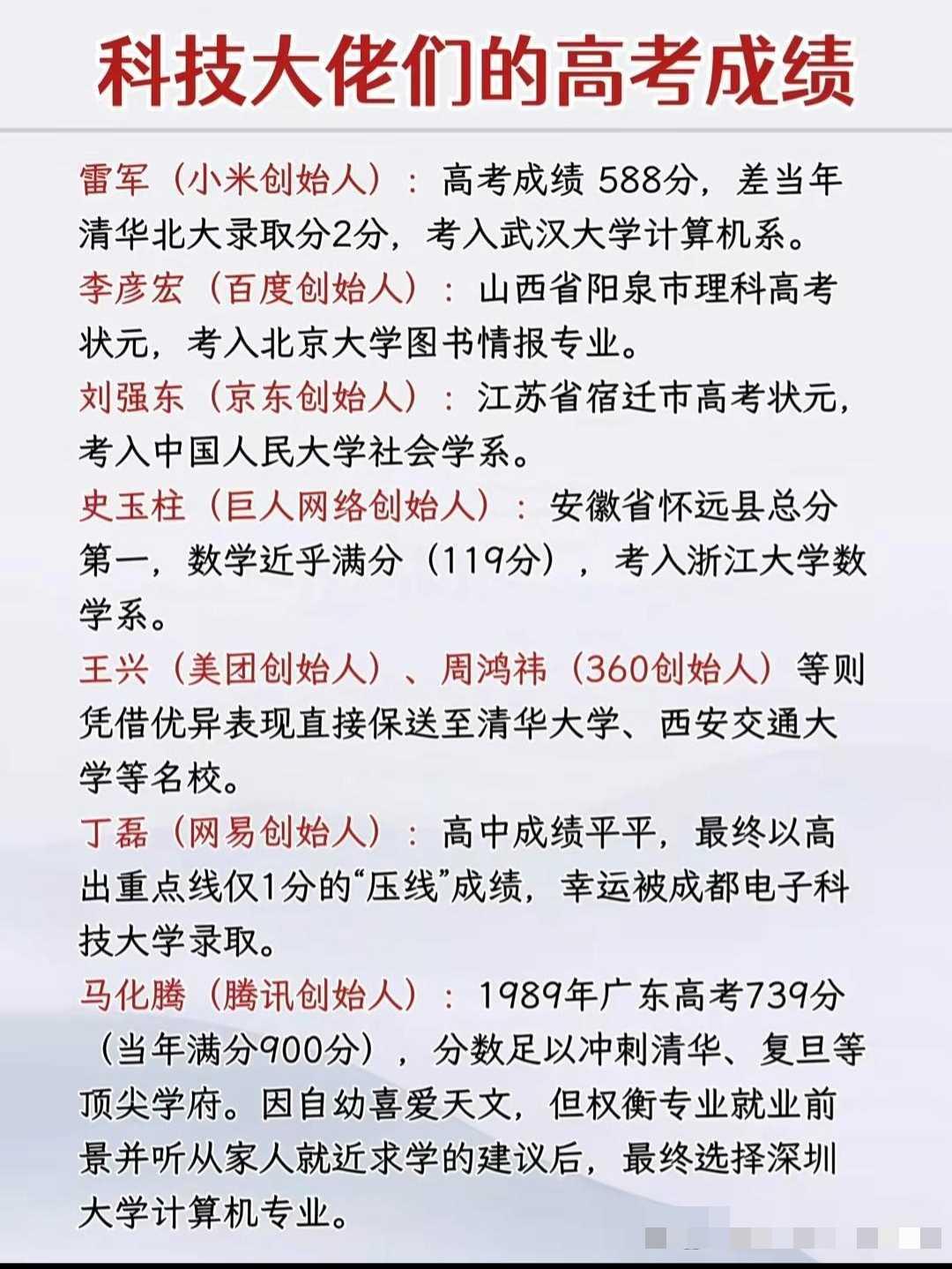 无一例外各个都是学霸！