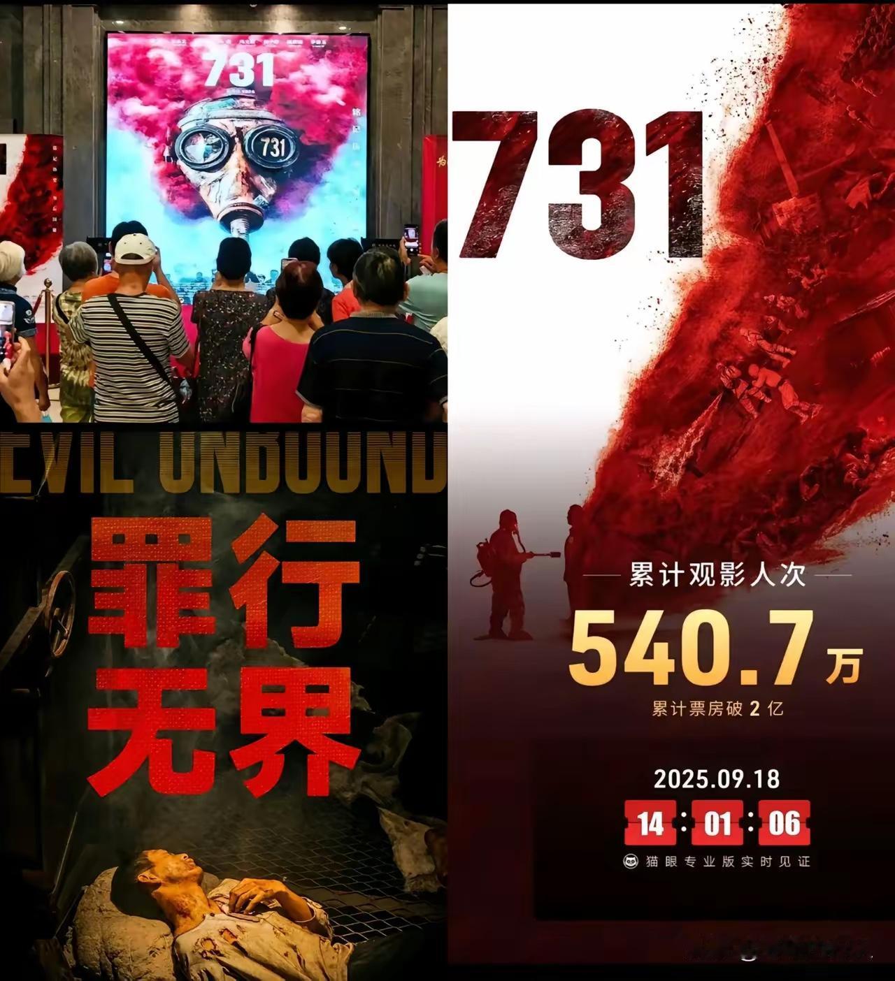 日本已经傻了直接选择摆烂因为《731》全球首日票房总量，这个数字让他们怀疑，