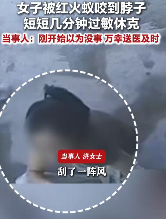 “悲剧还是发生了！”7月23日报道，广东揭阳，一女子脖子上掉了只蚂蚁，她觉得有点