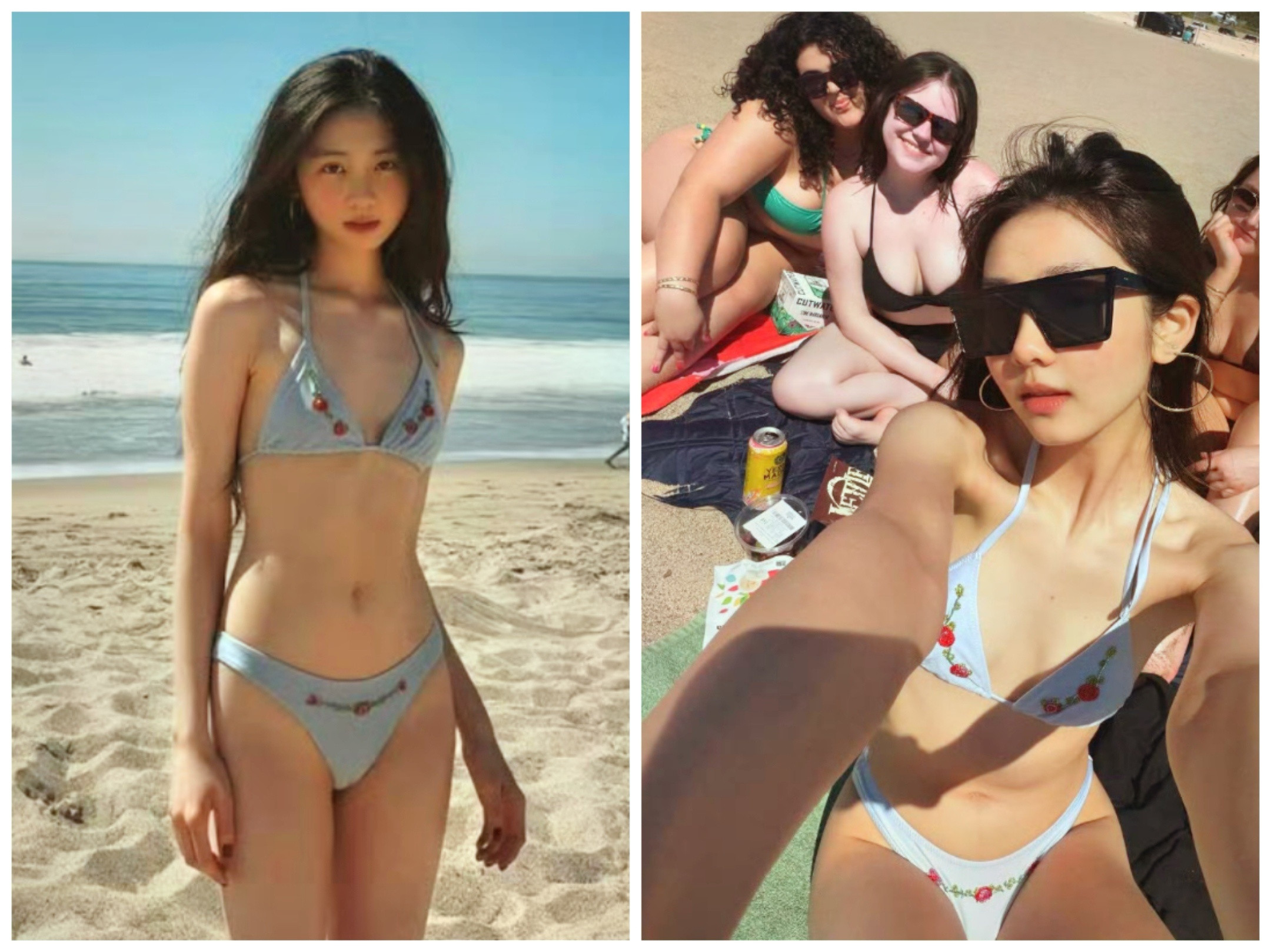 3月19日，20岁的黄多多再秀性感身材，不得不说，她是会挑选合照对象的，能更凸显