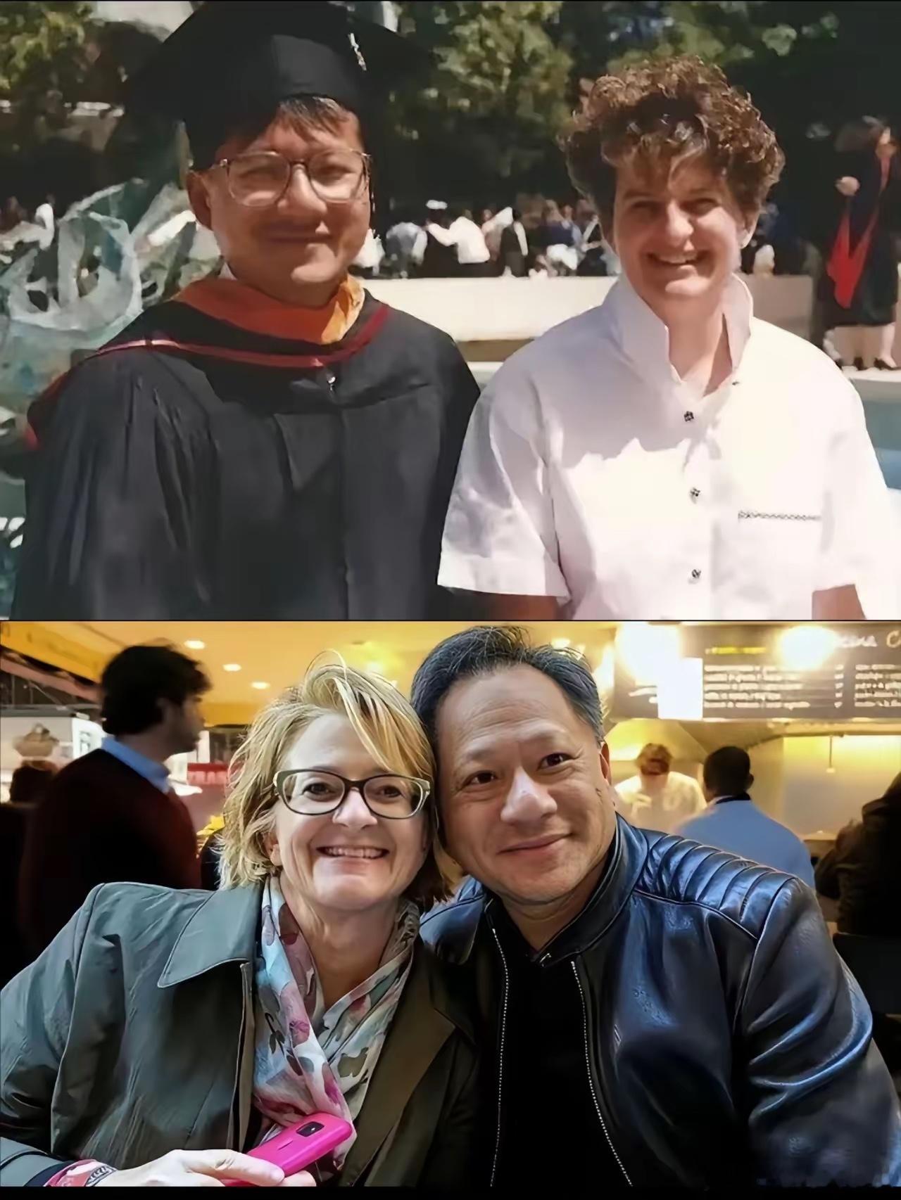 黄仁勋说:“我们相遇时，我17岁，她刚满19岁，我注意到班上这个漂亮的姑娘，我就