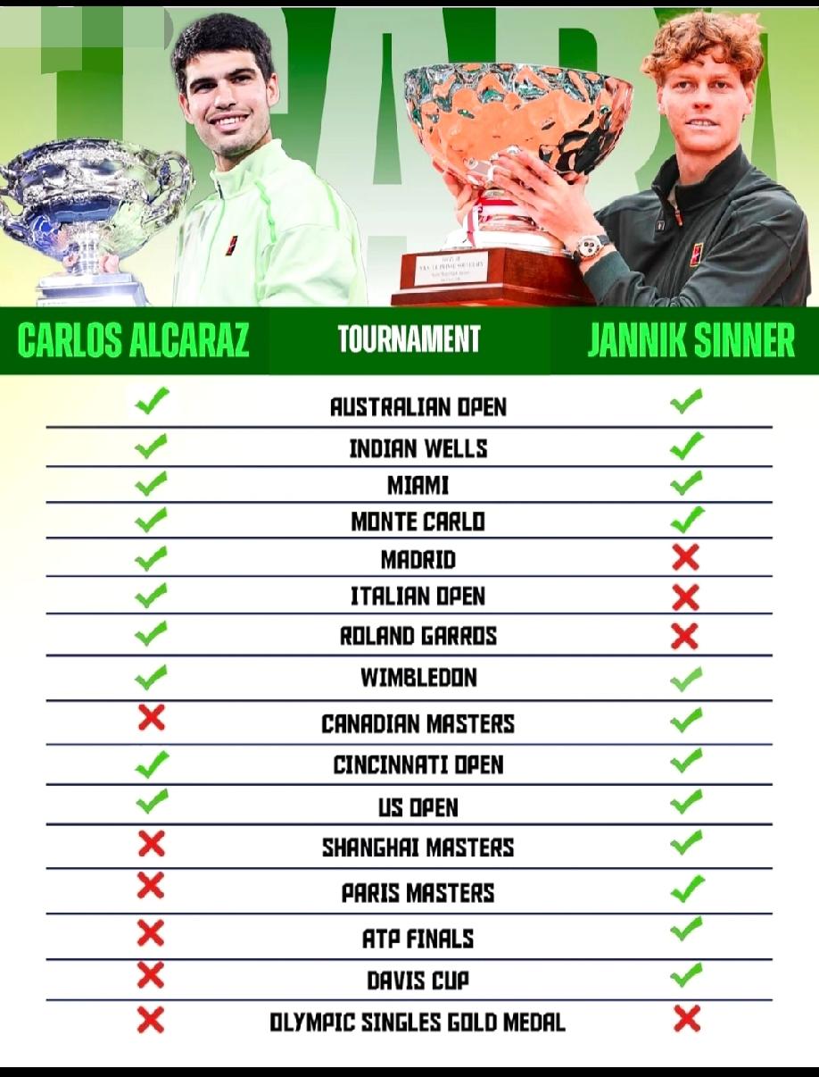 网球男子单打最重要的16个冠军:四个大满贯，一个年终总决赛，一个奥运会，一个戴维