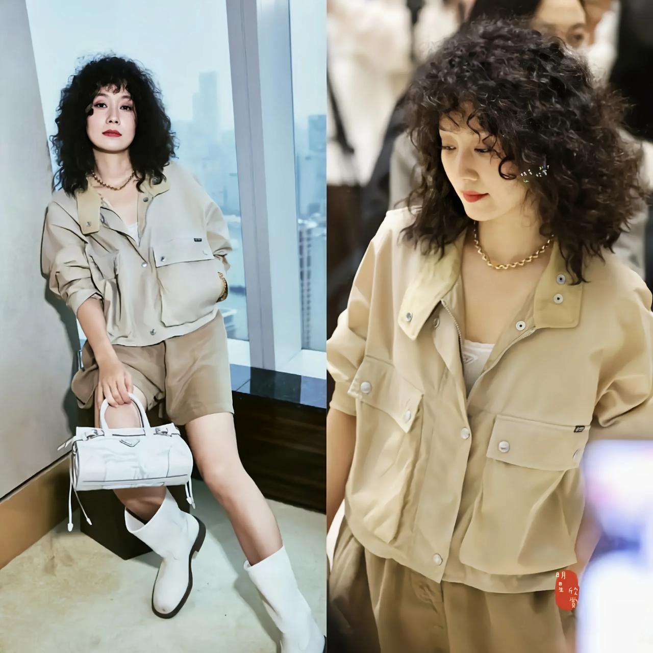 和文章离婚多年，马伊琍越来越年轻，不得不说这个爆炸头真适合她马伊琍最近的爆