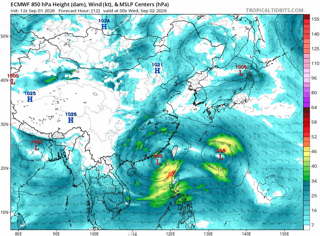 台风【双台风】今天，台风沙德尔继续向东北方向移动，明天起会开始向西偏南方向移动，