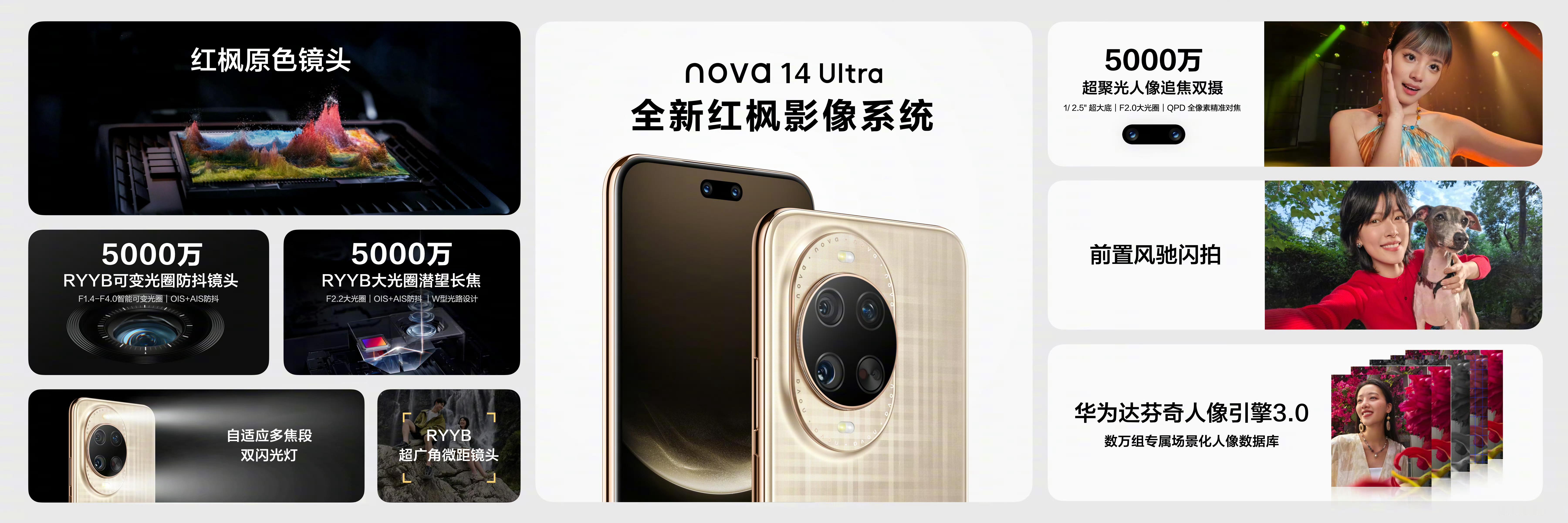 华为发布首款鸿蒙5直板机nova14系列把相机提上来了，nova系列首次搭载红