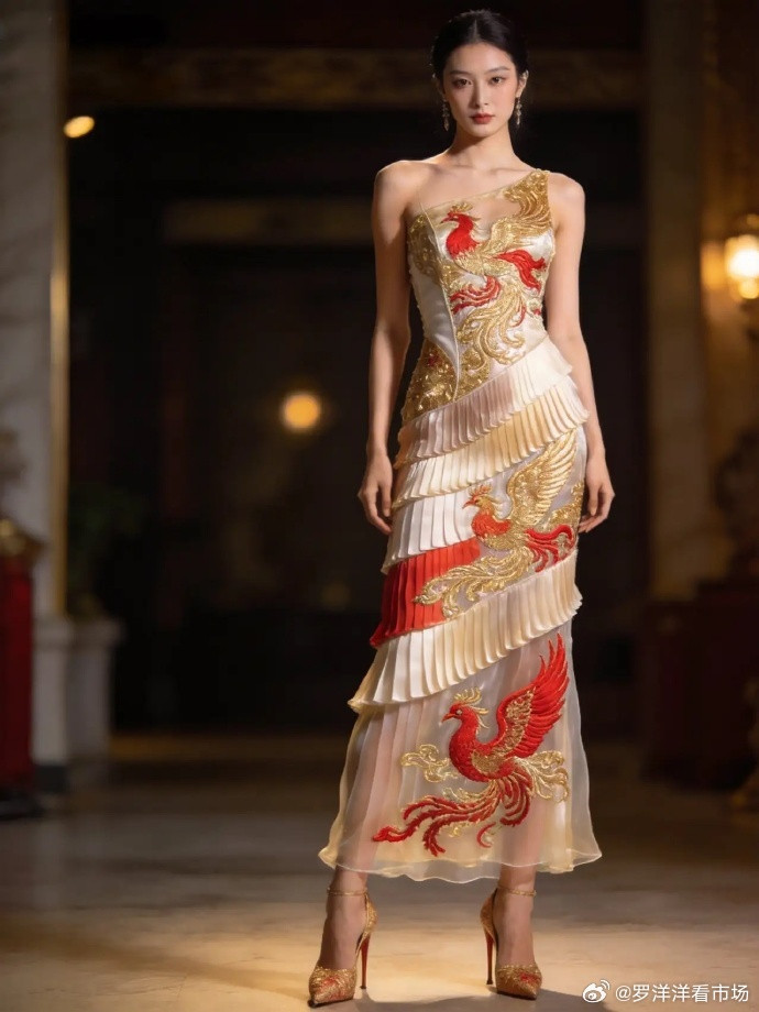华丽东方风！惊艳的金色凤凰礼服，尽显优雅与高贵！